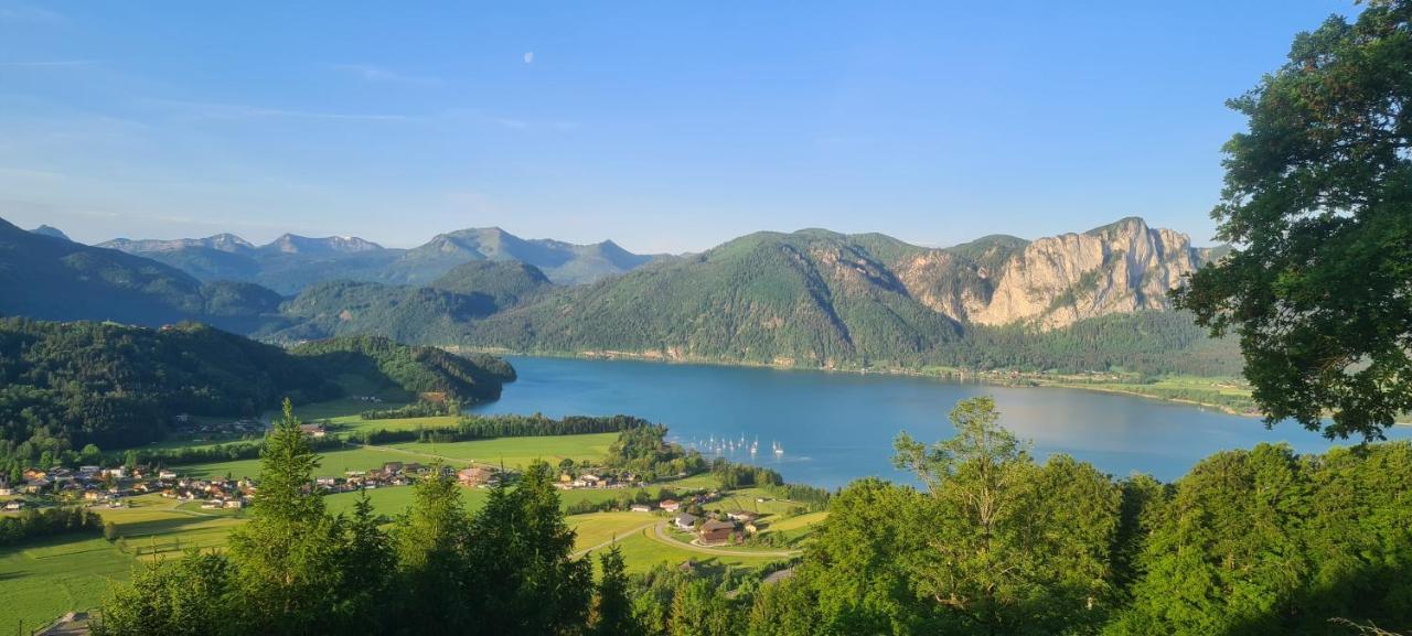 Ruhige Bergvilla In Alleinlage Am Mondsee Mit Seeblick Bergblick Und Whirlpool Innerschwand Extérieur photo